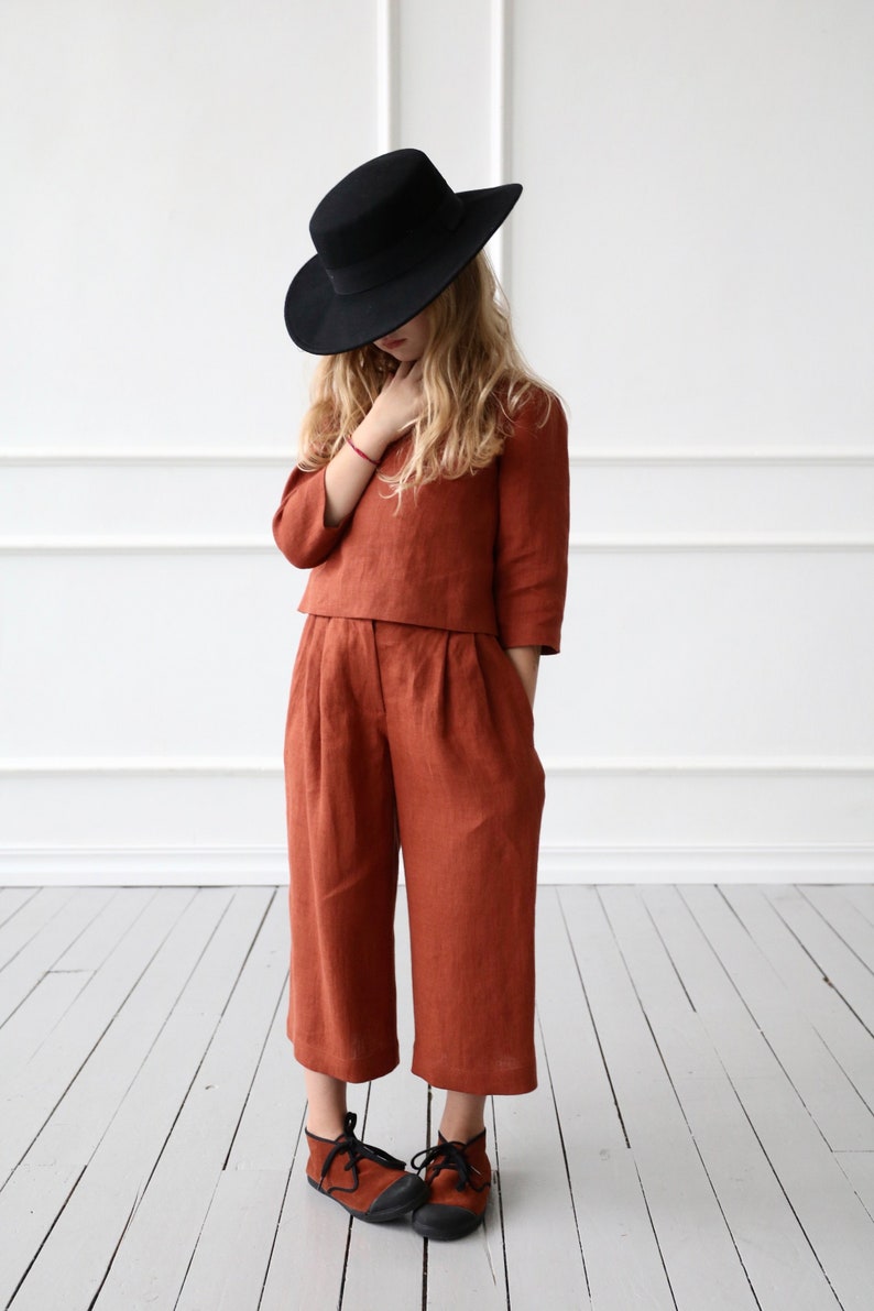 Linen culottes for girl / OFFON CLOTHING