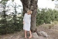 Handmade Grey Linen Midi Dress - Long Sleeve, Ruffled Skirt product logo