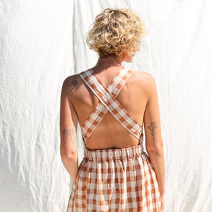 Seersucker checks apron dress • OFFON CLOTHING