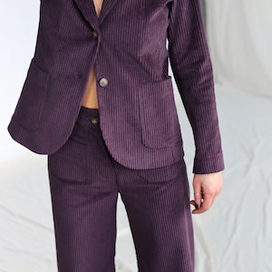 Eggplant wide wale corduroy blazer OFFON Clothing image 7