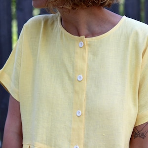 Button up linen summer dress / OFFON Clothing image 6