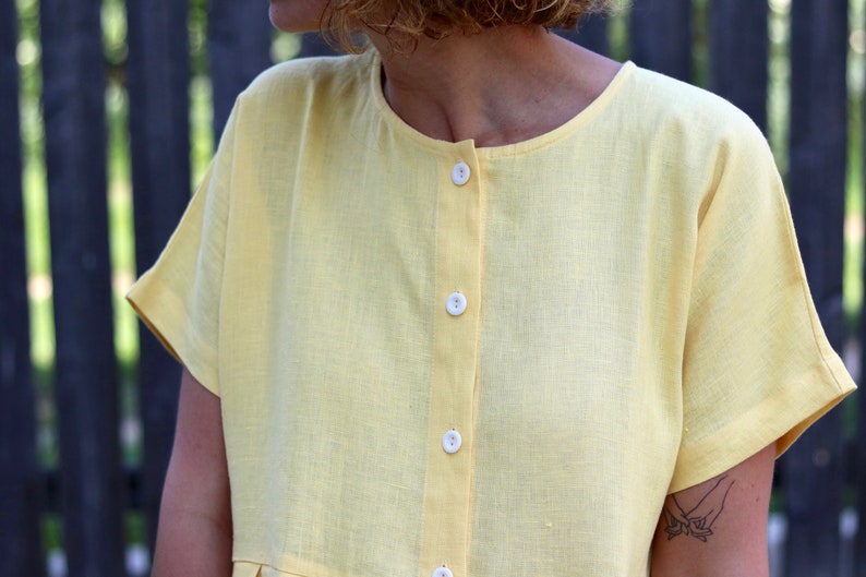 Button up linen summer dress / OFFON Clothing image 6