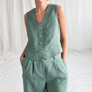 Classic elegant linen waistcoat OFFON CLOTHING image 5