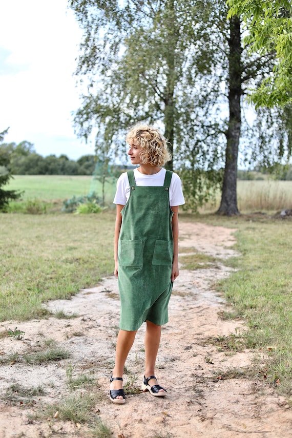 corduroy pinafore dress