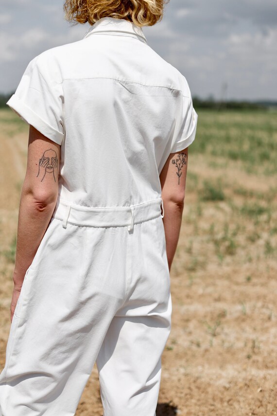 White Organic Cotton Jumpsuit / Short 
