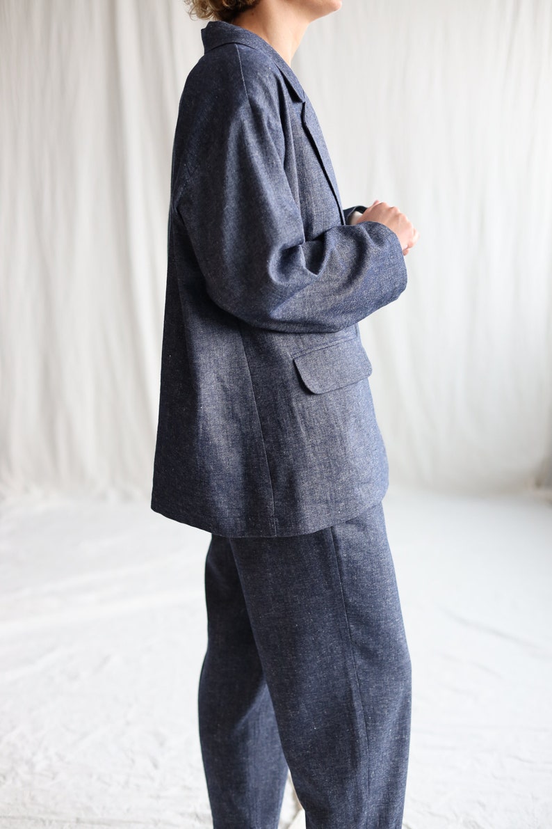 Wool and linen oversized blazer OFFON Clothing image 4