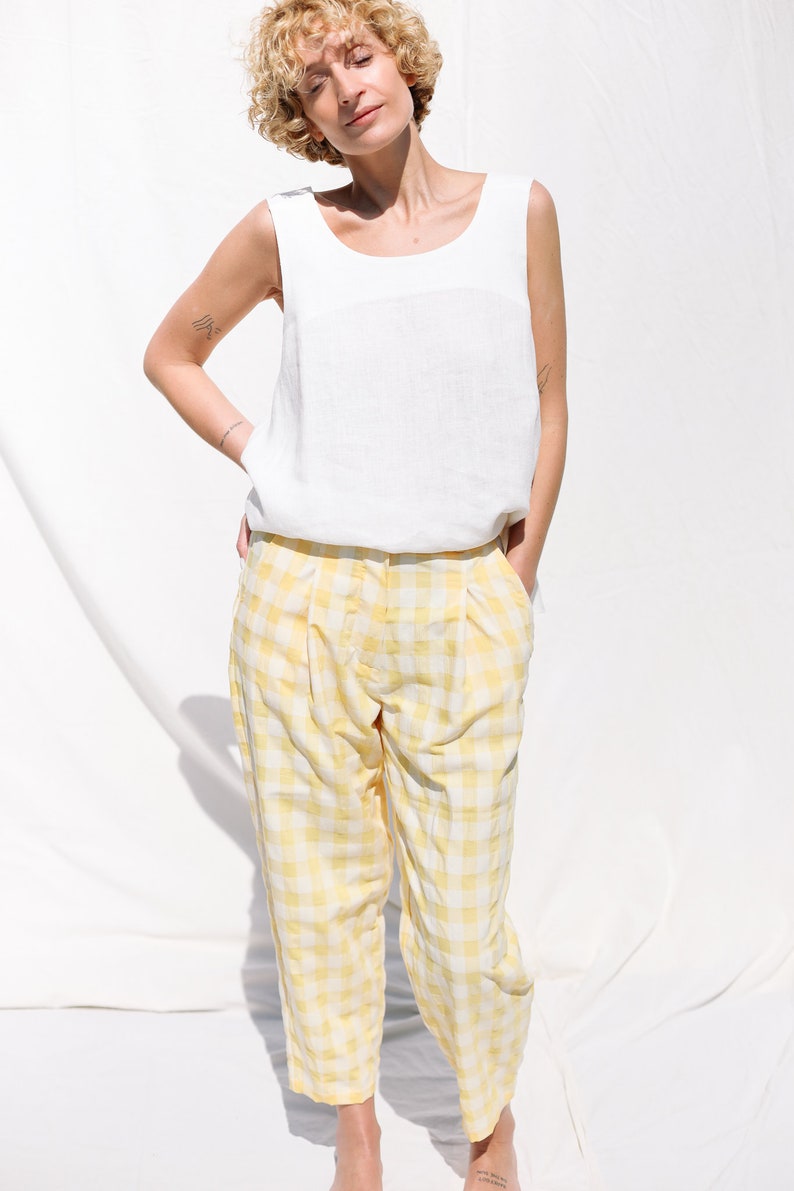 Boxy tapered leg summer trousers OFFON CLOTHING image 6