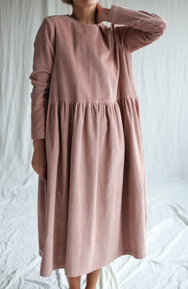 Loose long sleeve wide cord dress MILANA / OFFON CLOTHING image 9