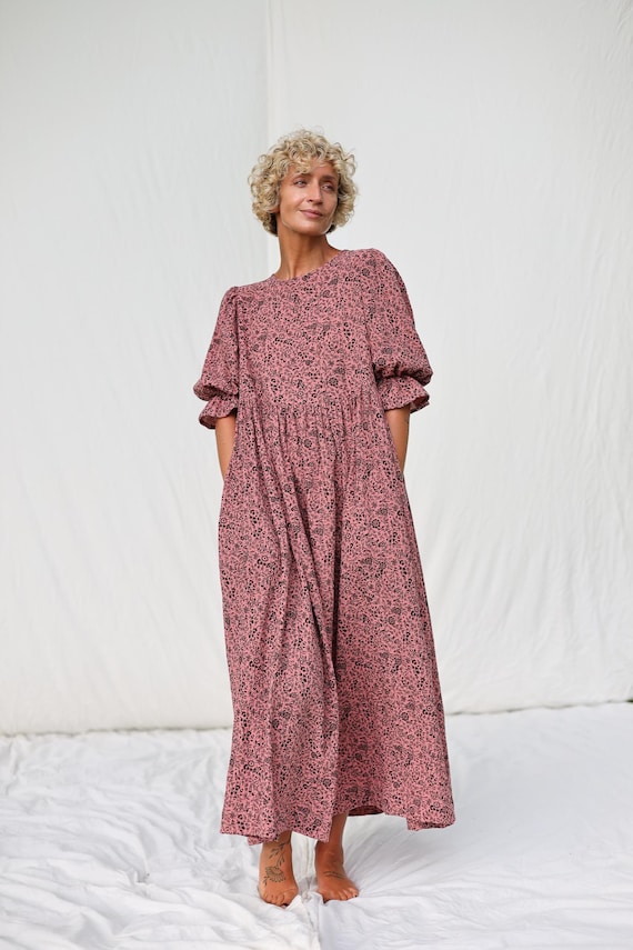 open lace back dress Black Big Big Flower Dress  Lazy Oaf