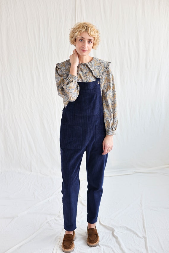 Navy cheap cord jumpsuit