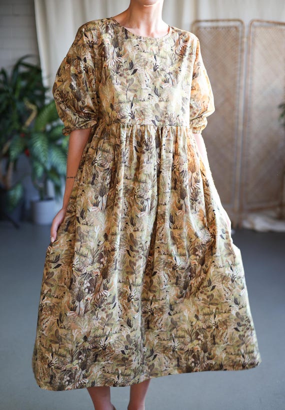new print loose dress Cut Loose Leoni Floral Print Modern Shift Dress