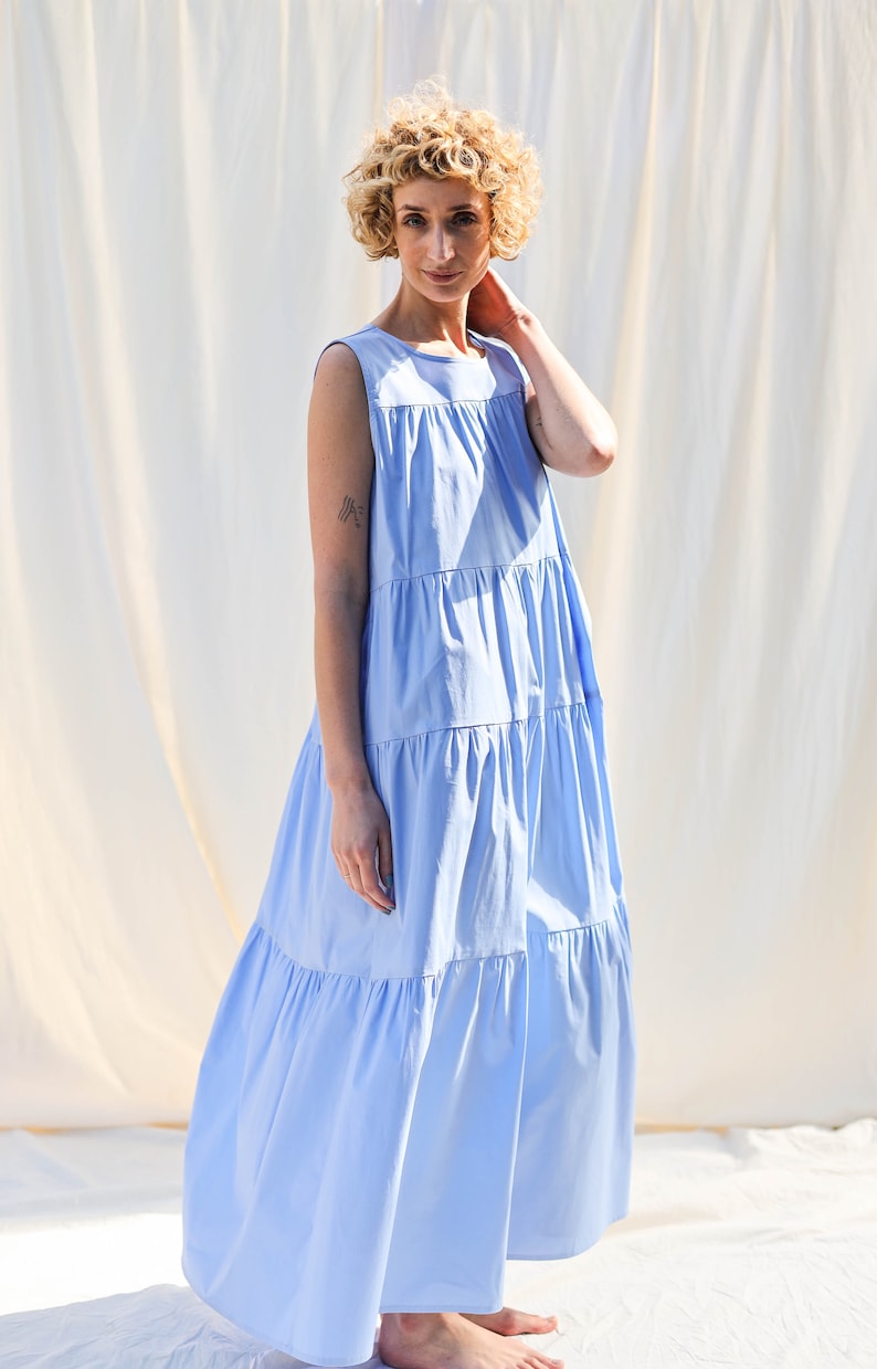 Sleveless Maxi cotton dress JULIE / OFFON CLOTHING image 2