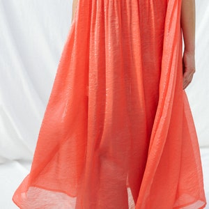 Coral viscose organza oversized dress SILVINA OFFON CLOTHING image 7