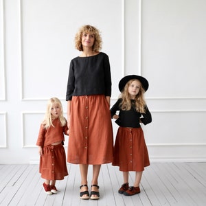 Linen skirt for girl/OFFON CLOTHING image 8