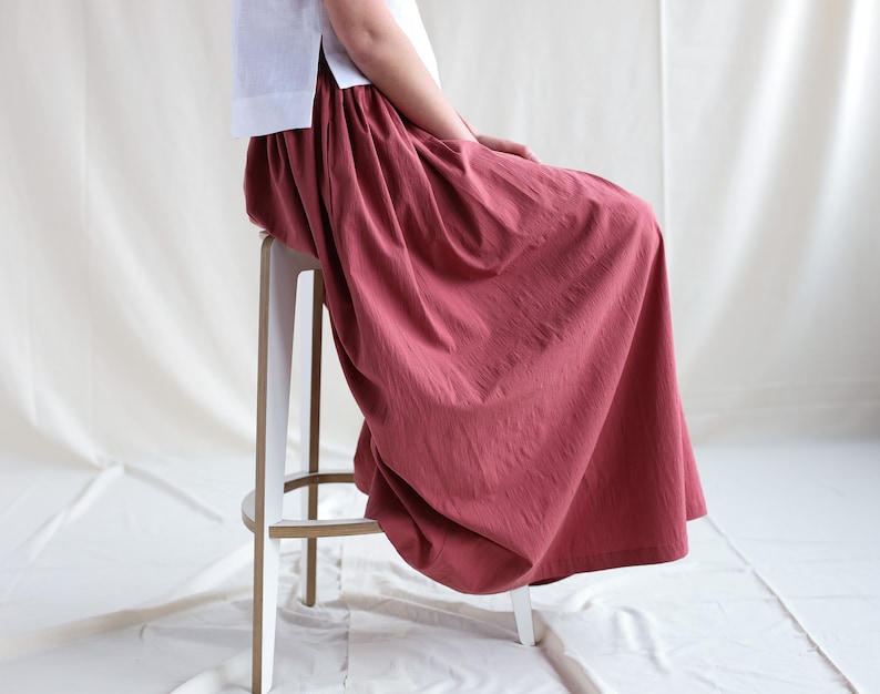 Maxi ruffled A-line cotton skirt OFFON Clothing