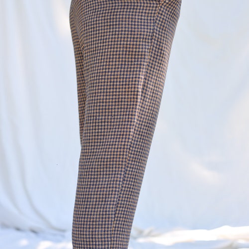 Gingham linen relaxed fit jumpsuit • shops OFFON CLOTHING