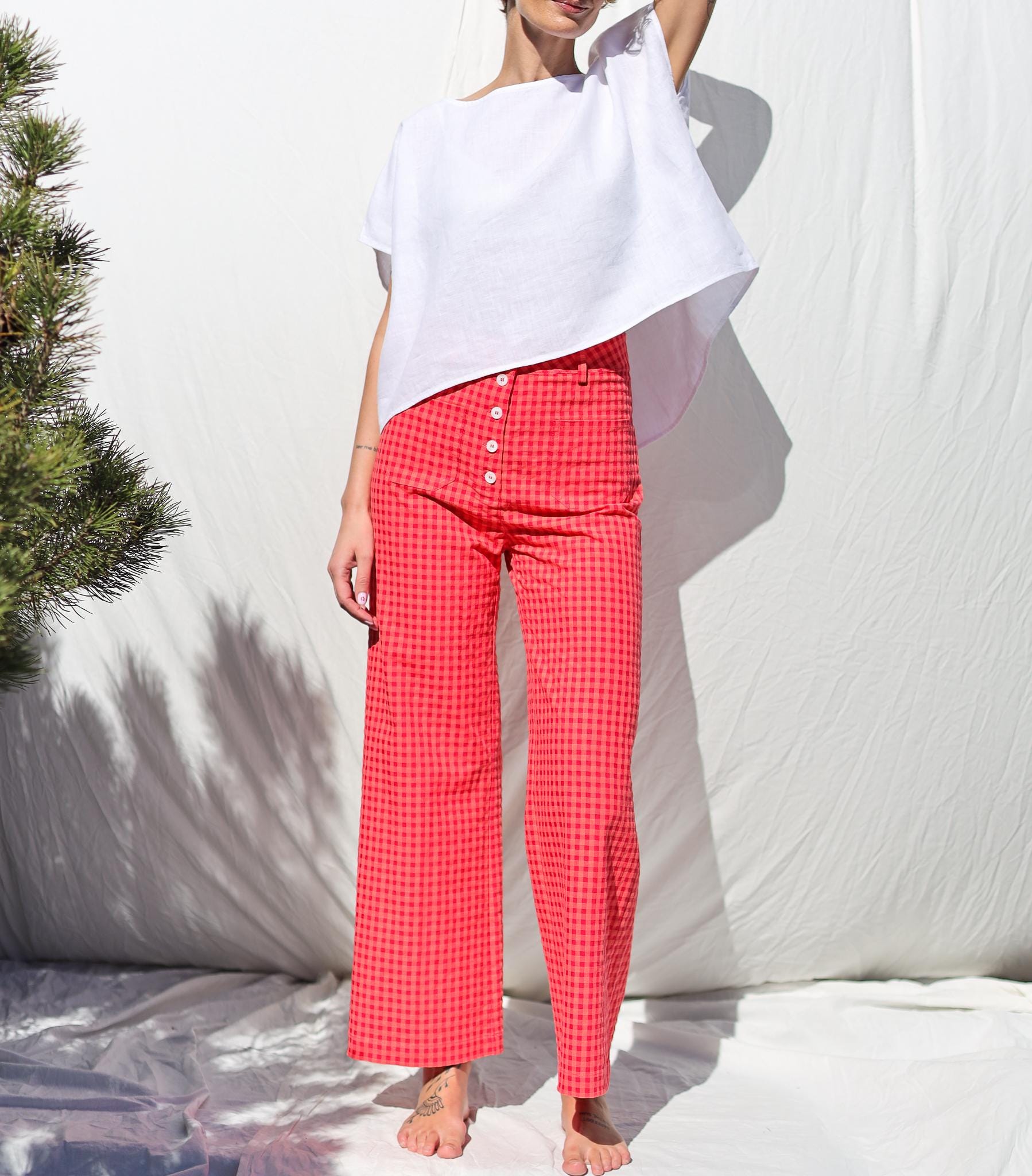 sheller シェリエ Graph check wrap culottes Graph check wrap culottes – shéller / シェリエ