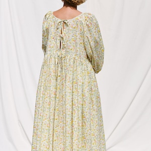 Reversible oversized floral print summer dress yellow INKY FIELDS OFFON Clothing image 9