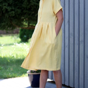 Button up linen summer dress / OFFON Clothing image 3