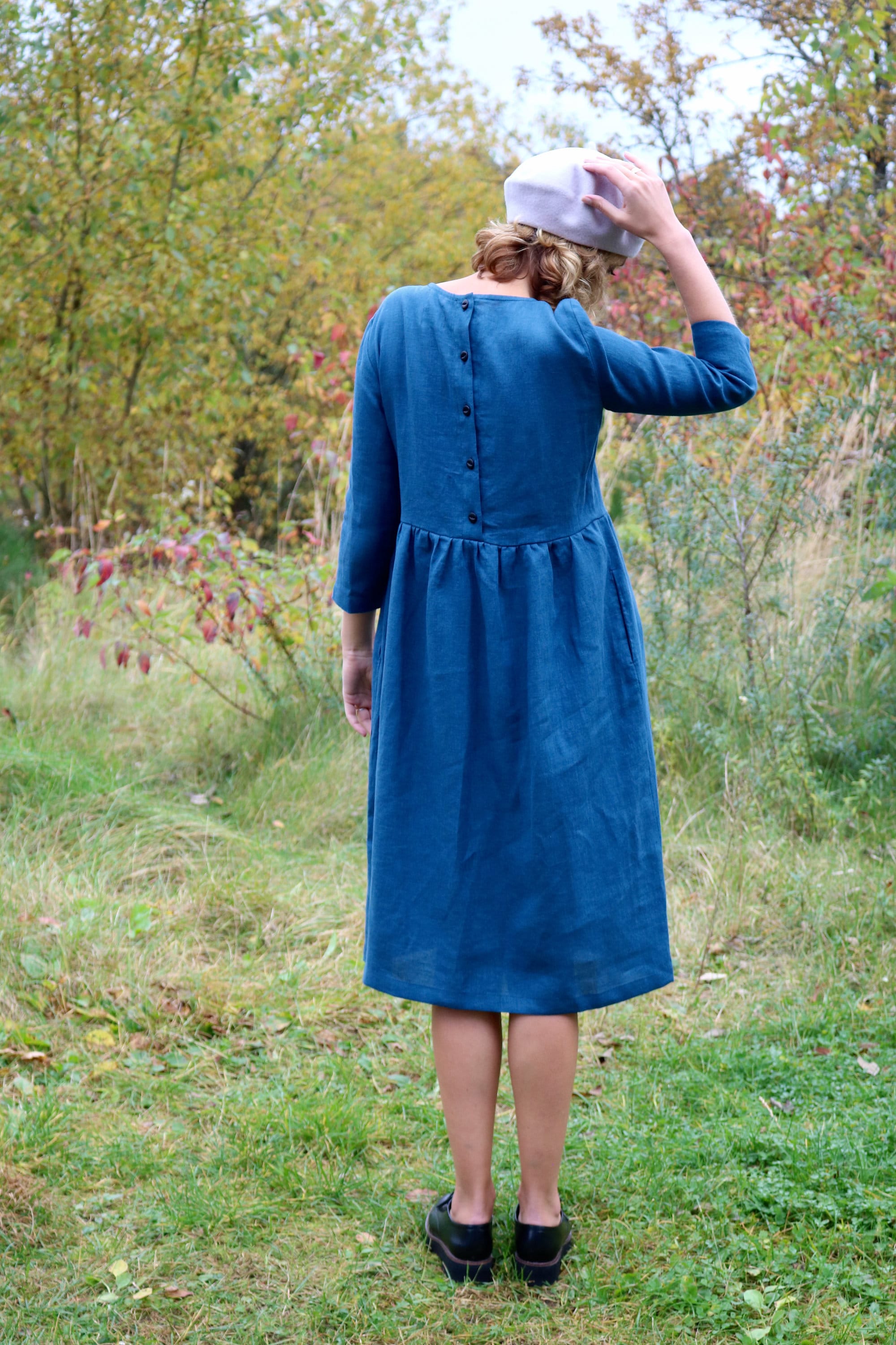 Linen Ruffled Skirt Dress / Loose Fit High Waist Dress / OFFON - Etsy