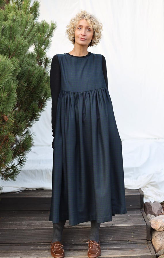 dark blue smock dress Noble Smock Dress in Navy