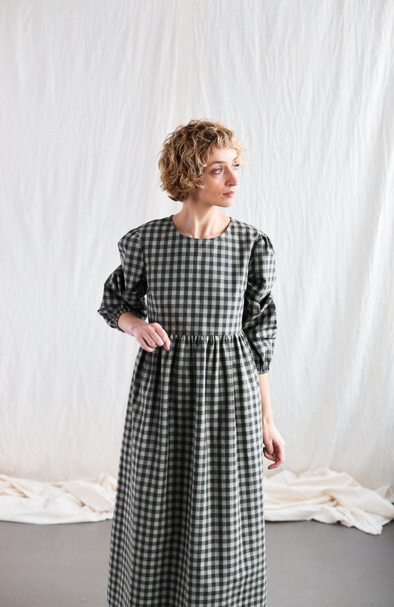 Gingham organic cotton dress EMMA