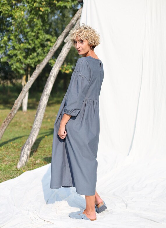 loose fitting midi dress Needlecord loose fit Midi dress PERLA * OFFON CLOTHING