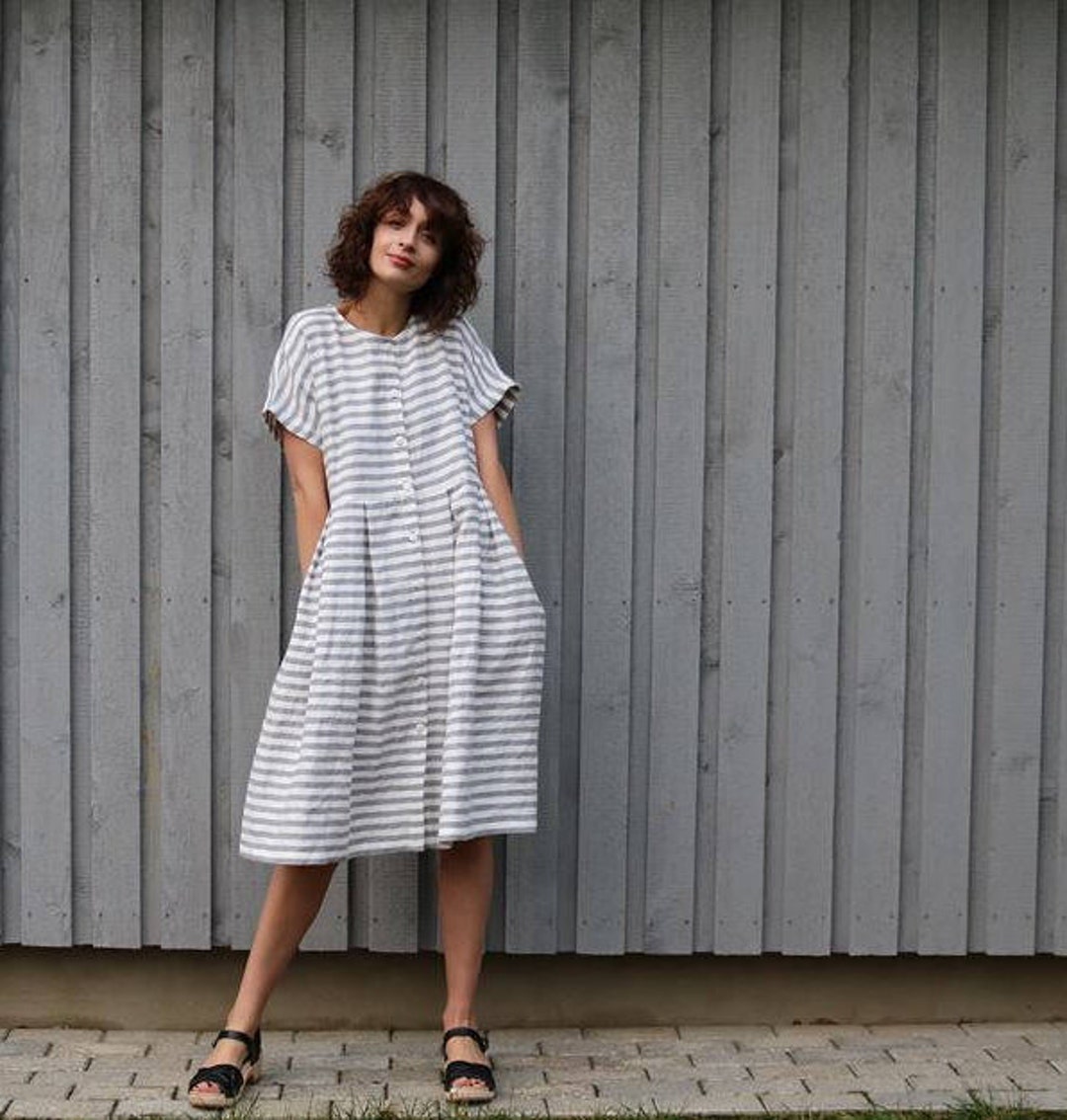 Striped Monogram Pocket T-Shirt Dress - Women - Ready-to-Wear