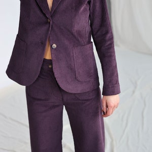 Eggplant wide wale corduroy blazer OFFON Clothing image 8