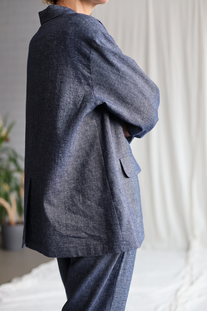 Wool and linen oversized blazer OFFON Clothing image 7