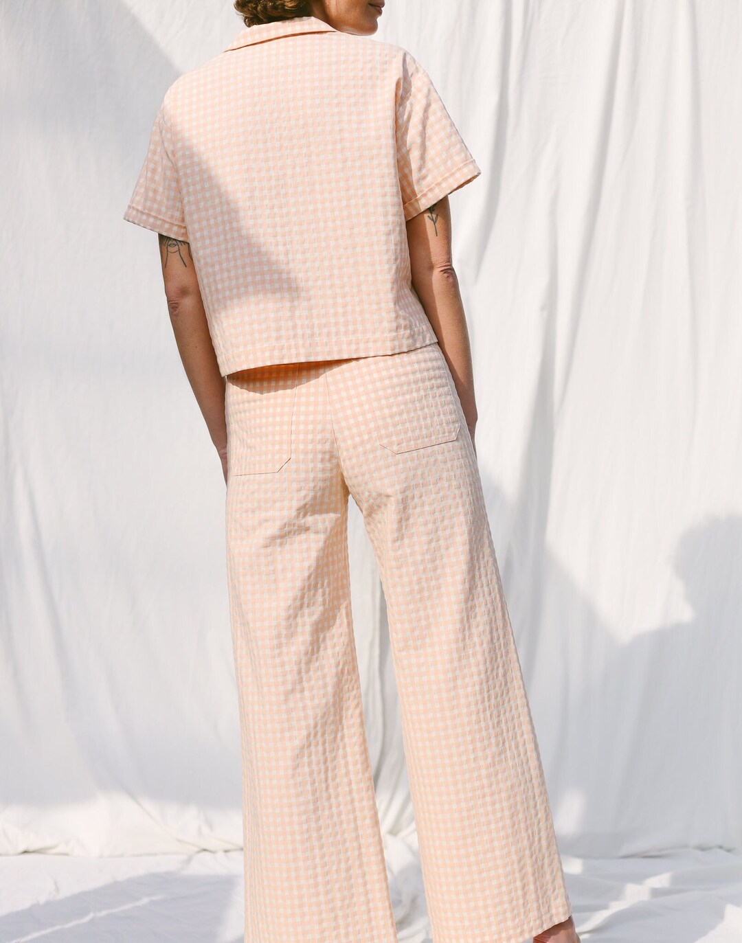 Seersucker Vintage Cut Gingham Two Pieces Suit OFFON Clothing - Etsy