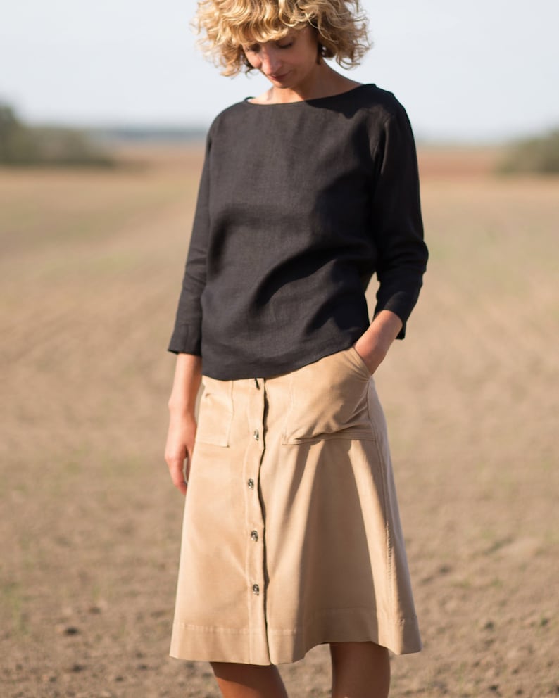 Linen relaxed fit blouse / OFFON CLOTHING image 4