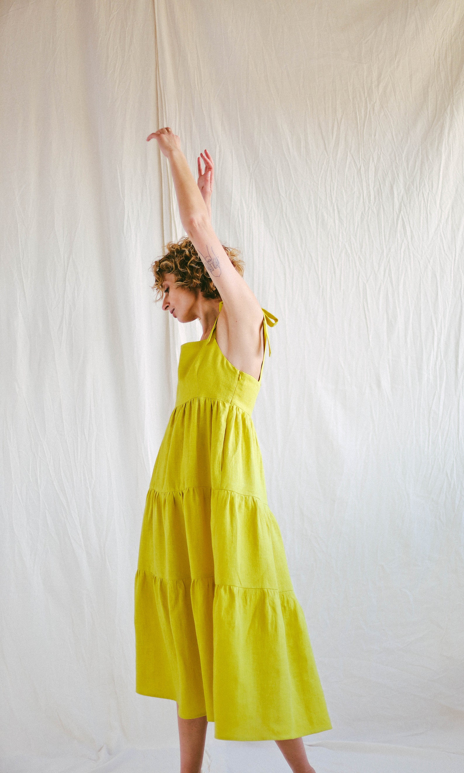 Tiestrap Linen Dress BLANCHE /OFFON CLOTHING Etsy