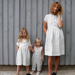 Matching Dress - Linen Dress - Matching Mommy and Me Striped Dresses - Matching Linen Outfit - Handmade by OFFON