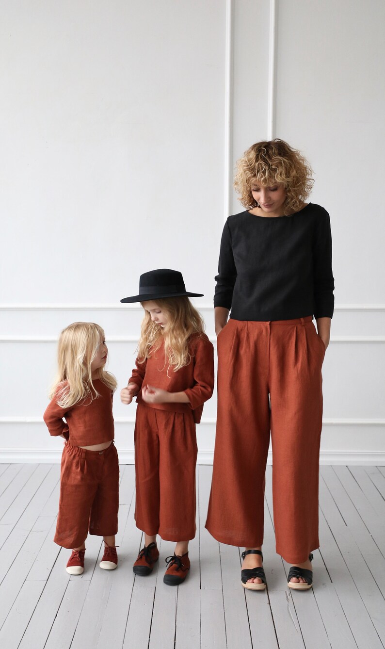 Linen culottes for girl / OFFON CLOTHING image 6