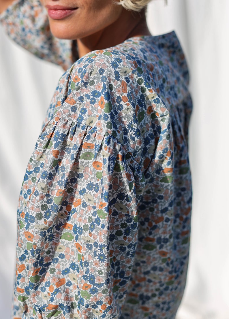 Button through floral blouse LIU OFFON CLOTHING image 4