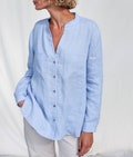 Elegant loose fit linen long sleeve shirt REMI / OFFON CLOTHING product logo