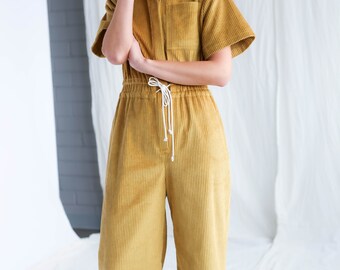 Loose fit 6 wale curry cord jumpsuit LENNY / top OFFON CLOTHING