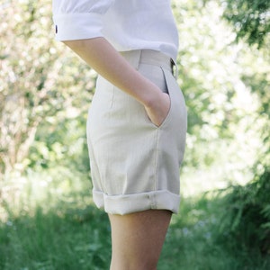 Linen high waist shorts / OFFON CLOTHING image 2