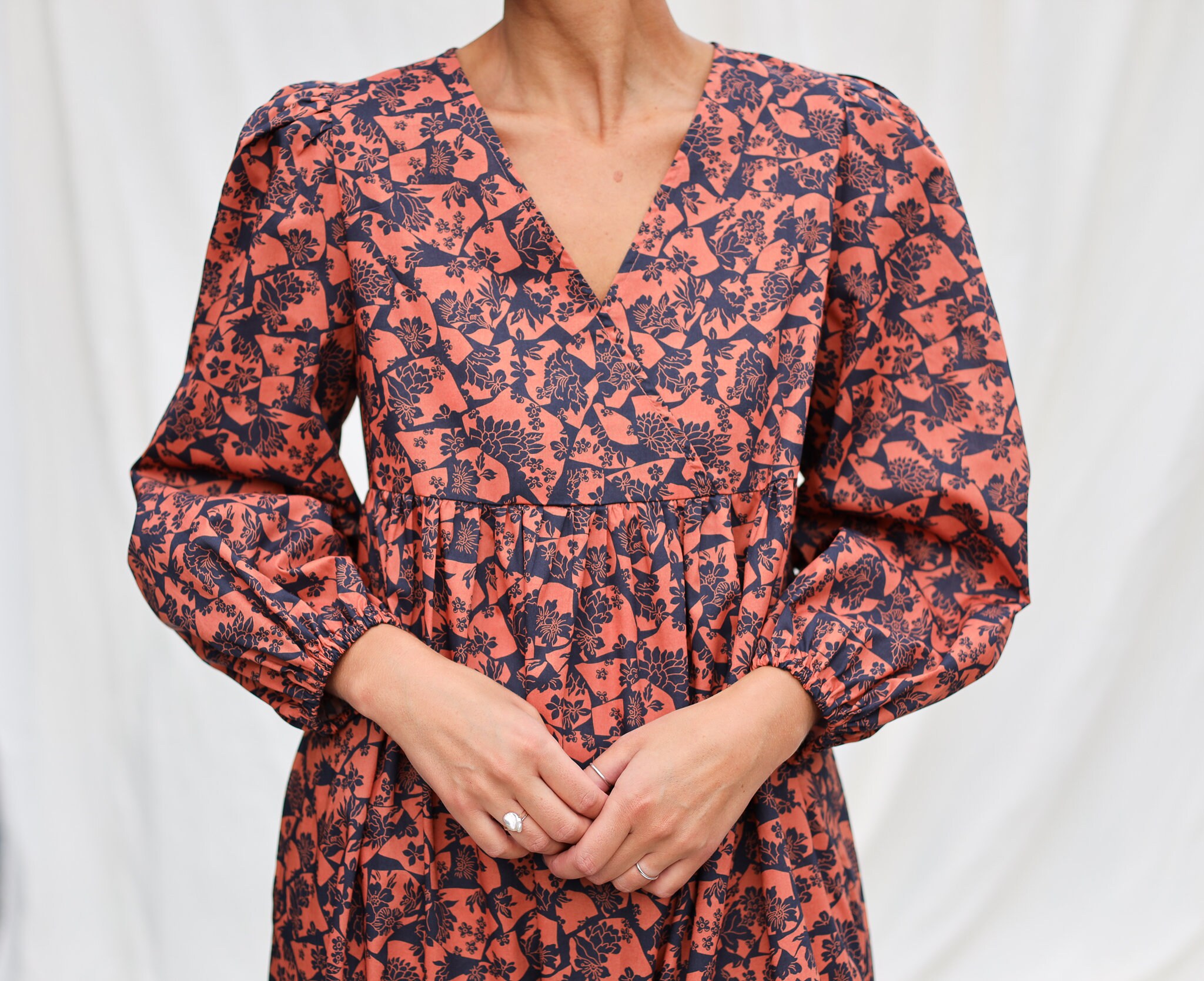 Flowy Overlapped V neck Boho Dress ANCIENT OFFON Clothing Etsy