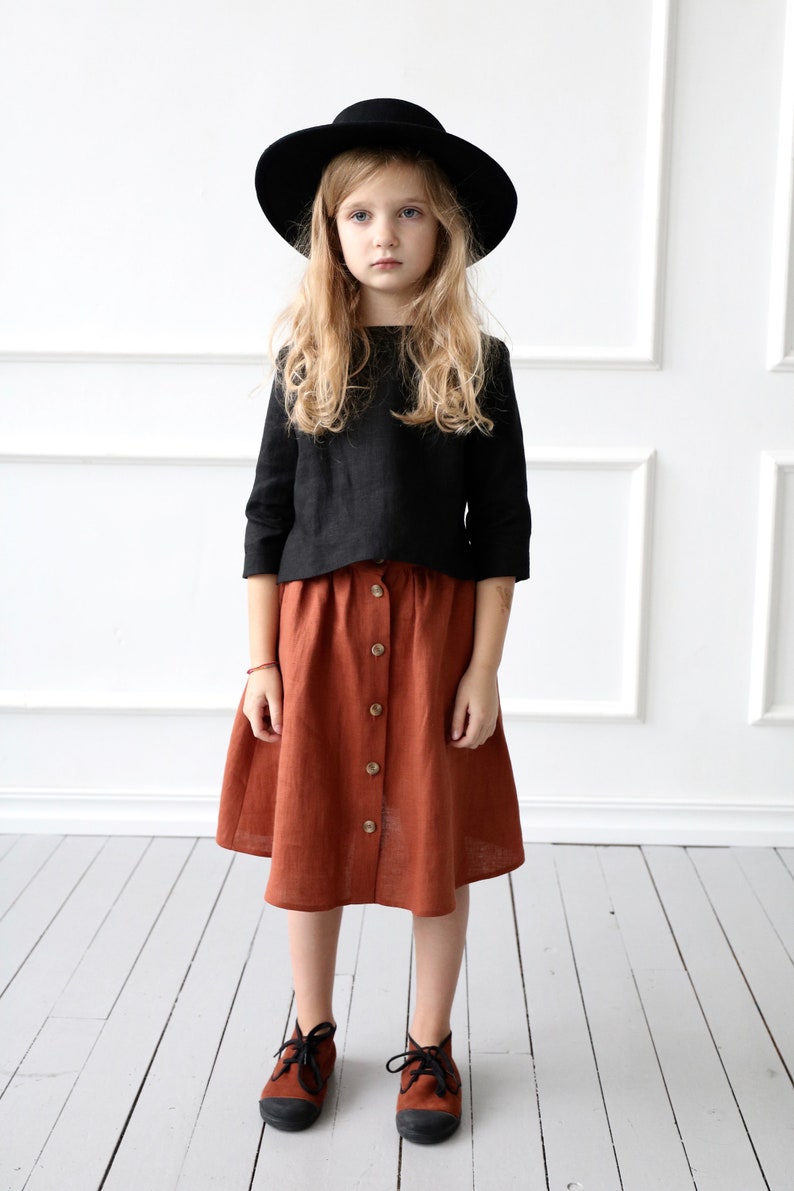 Linen skirt for girl/OFFON CLOTHING image 5