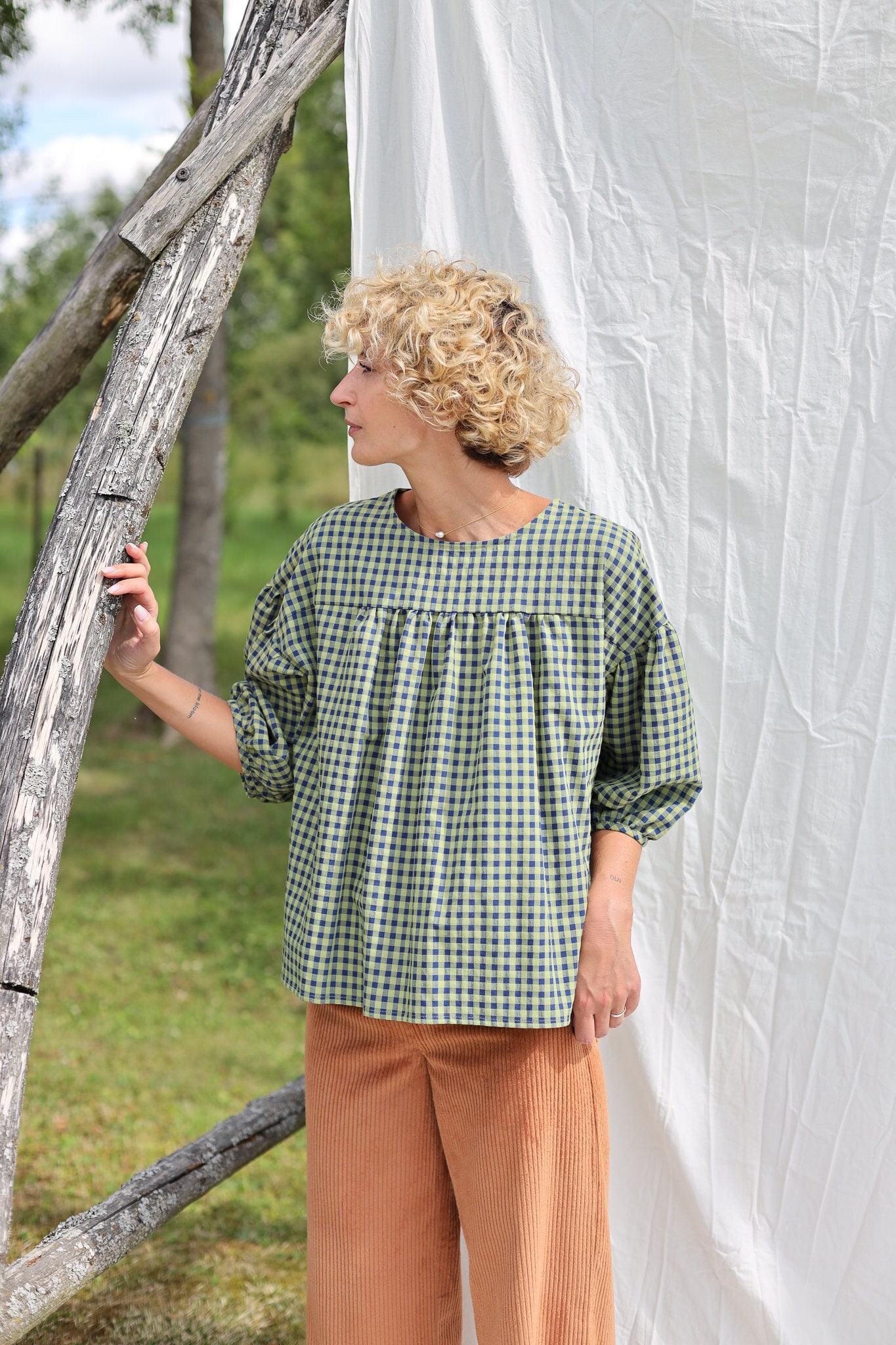 Vintage Check Blouse - Etsy
