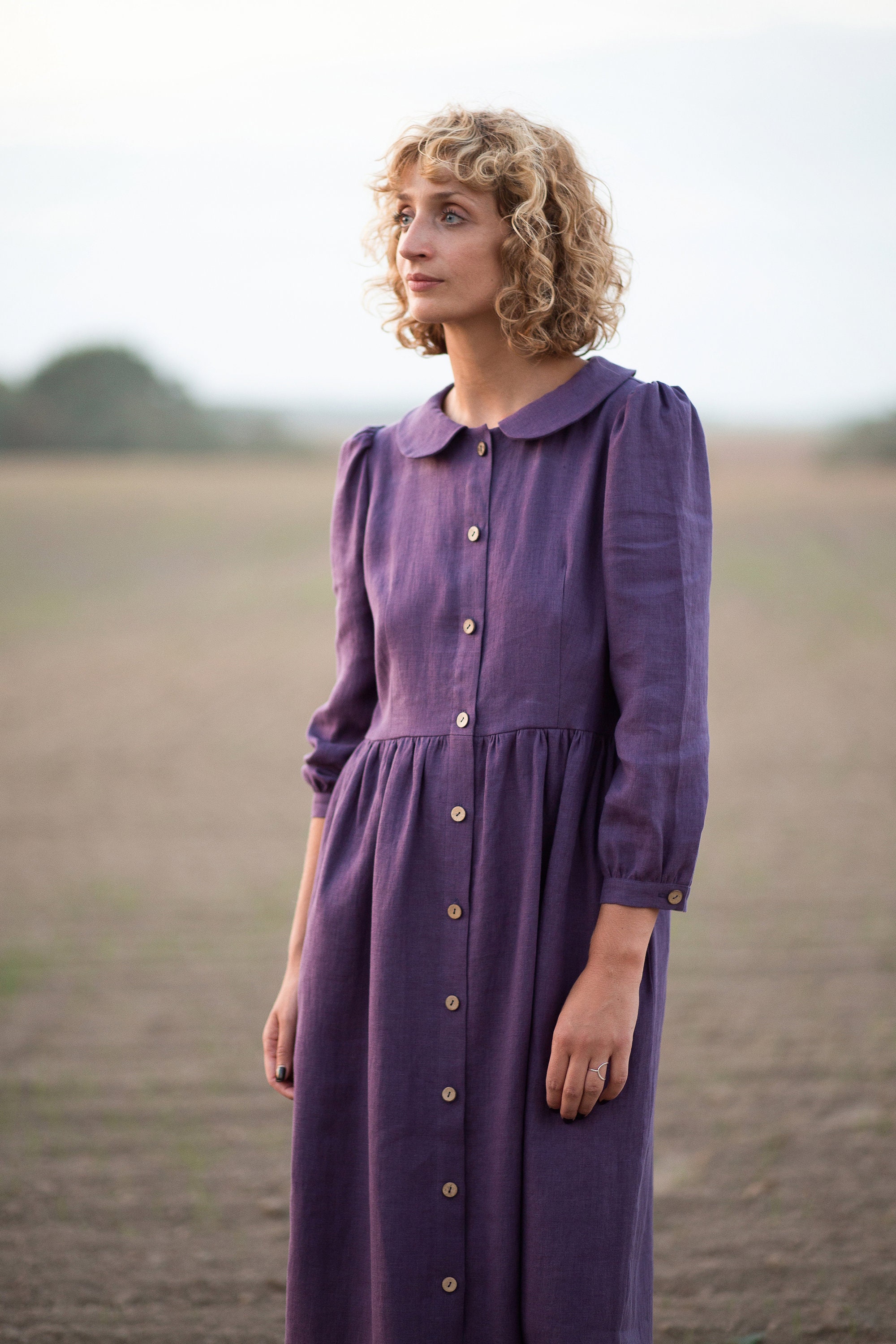 Purple Peter Pan Collar Dress Etsy Canada