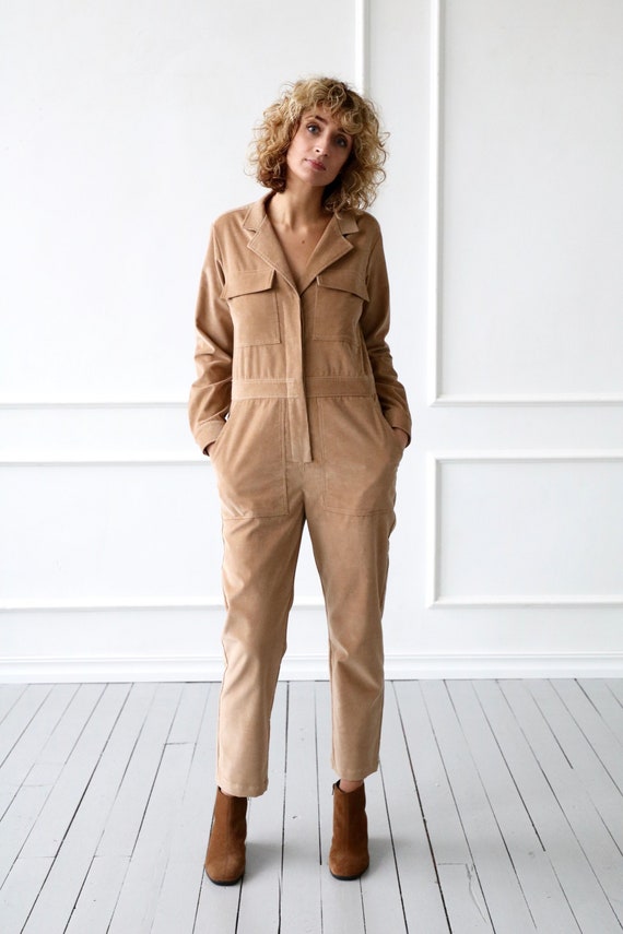 Long sleeve corduroy jumpsuit Clearance