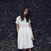 White Linen Dress/Linen Wedding Dress/Midi Linen Dress/Handmade by OFFON 