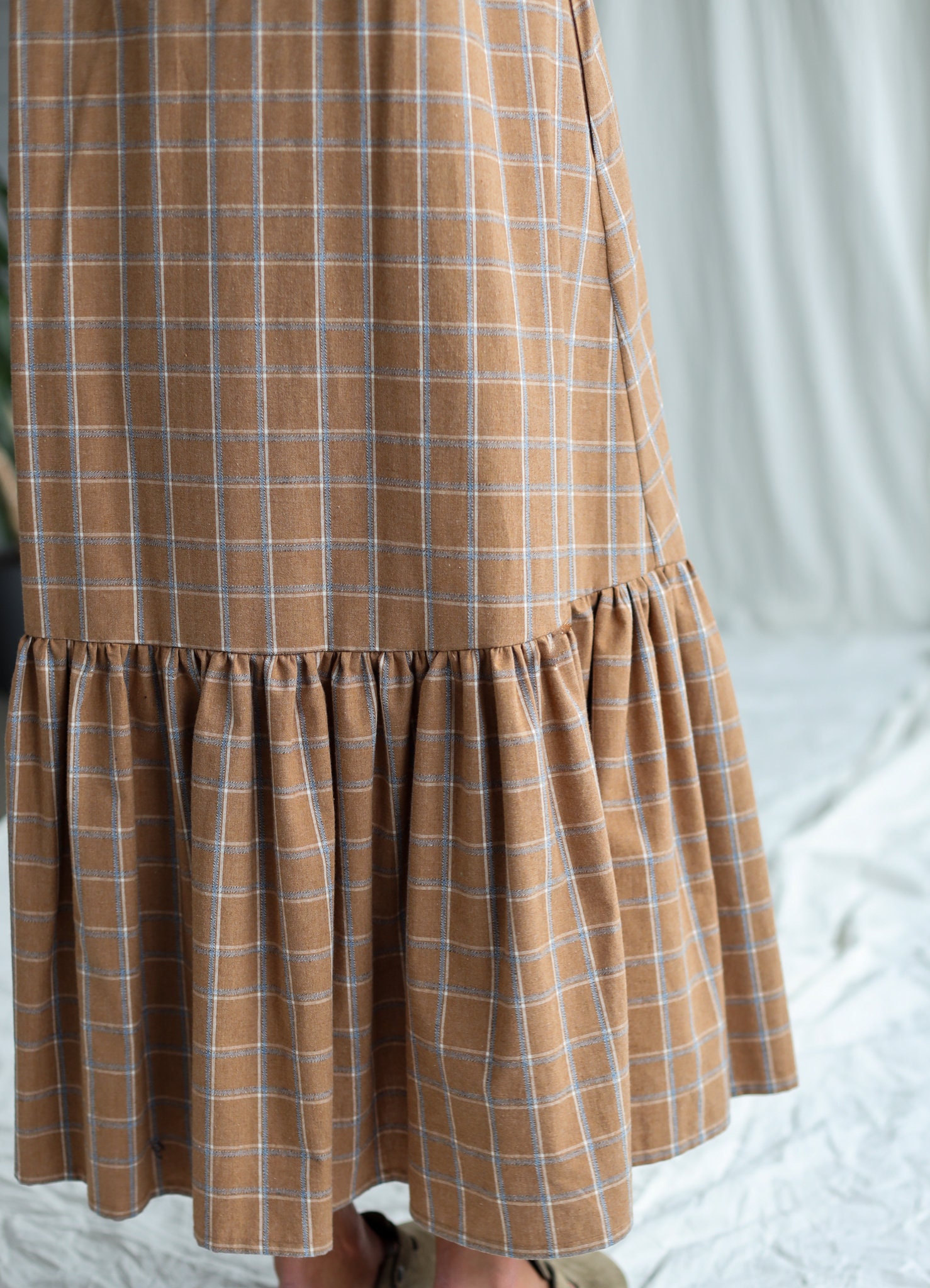 Plaid flowy dress sale