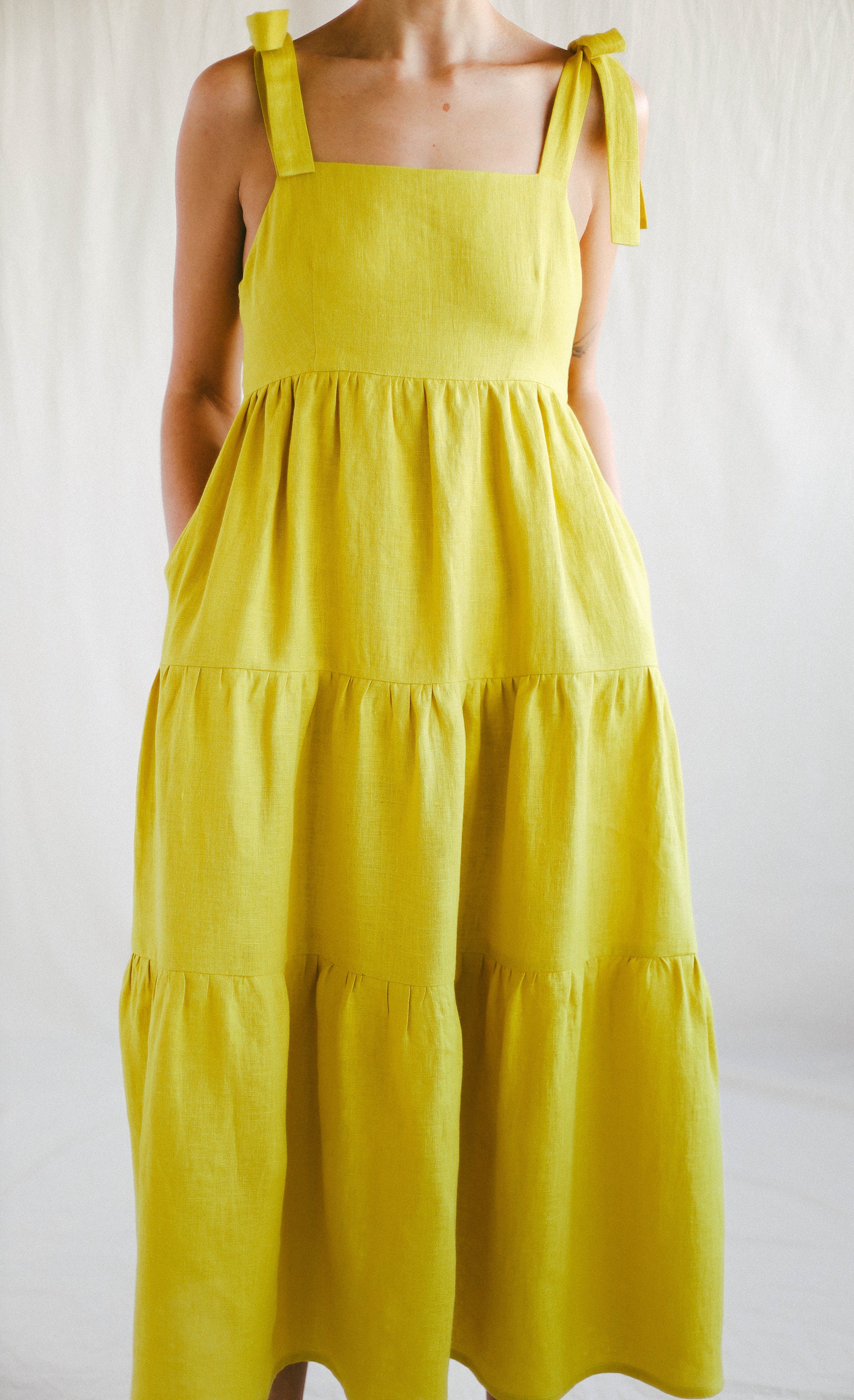 Tiestrap Linen Dress BLANCHE /OFFON CLOTHING Etsy