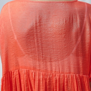 Coral viscose organza oversized dress SILVINA OFFON CLOTHING zdjęcie 6