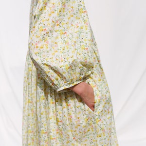 Reversible oversized floral print summer dress yellow INKY FIELDS OFFON Clothing image 4