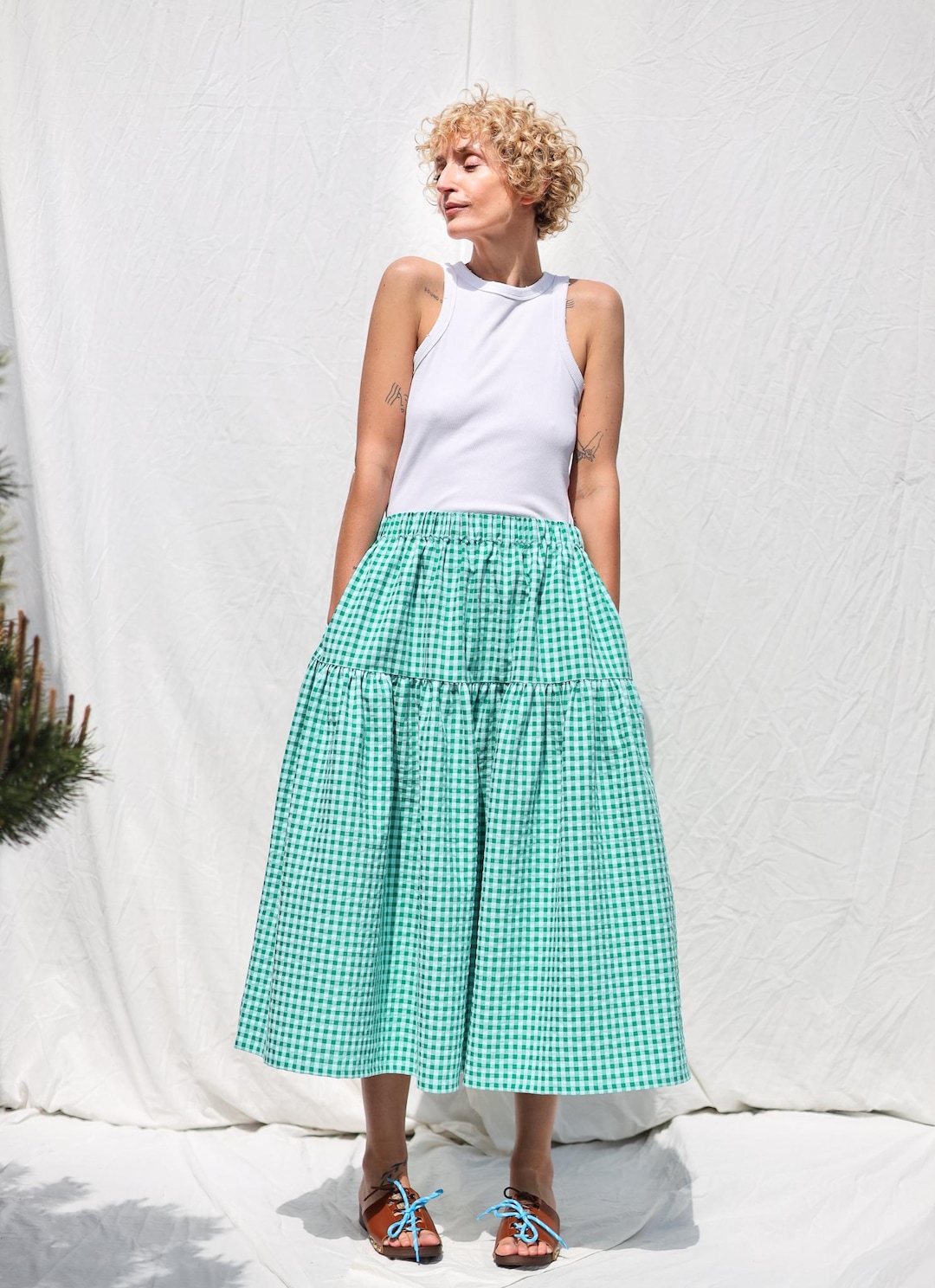 【BAON】Gentew seersucker check pocket banding long skirt il_1080xN.6889479446_37sy.jpg